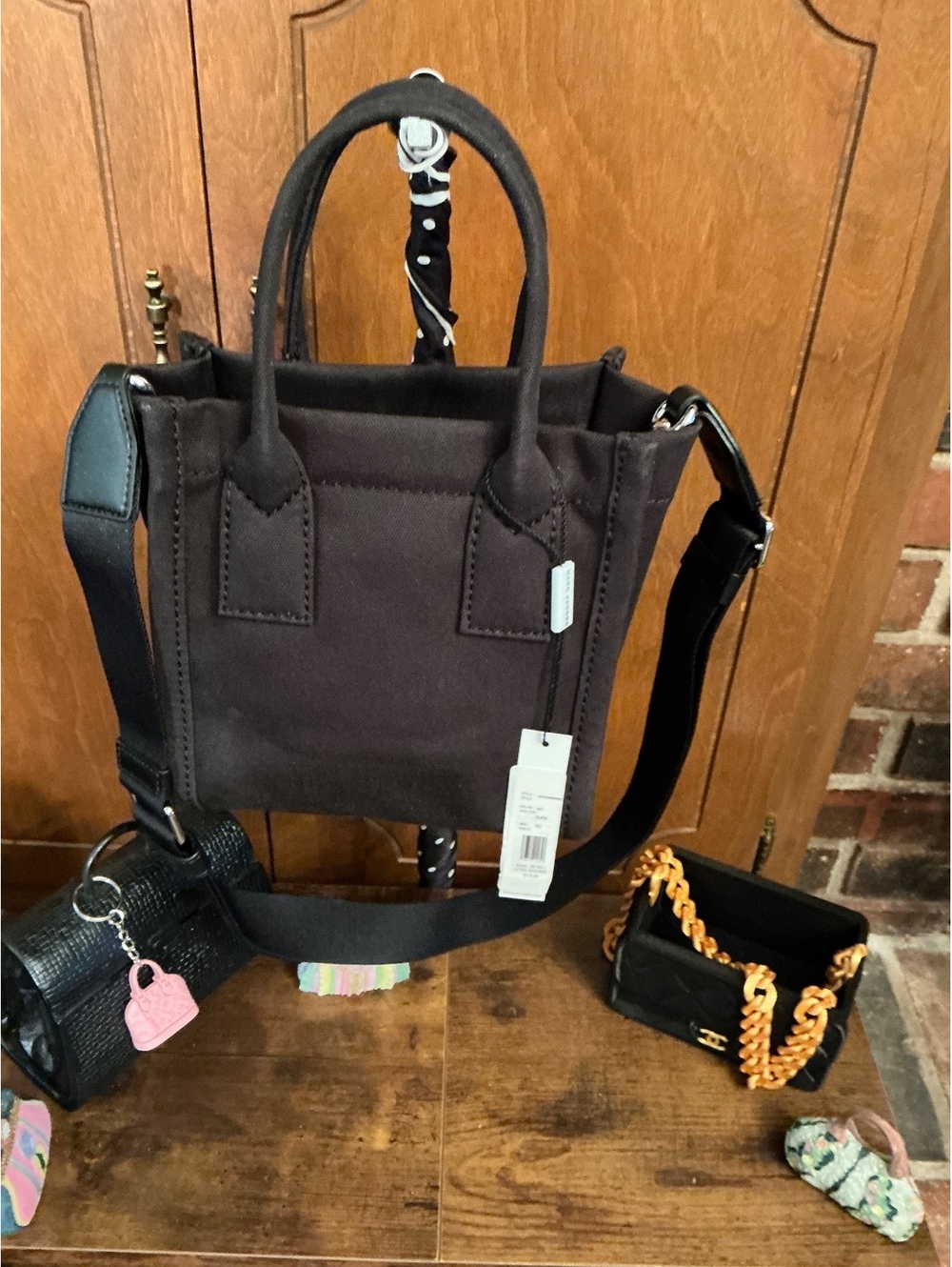 NWT Marc Jacobs Black Mini Canvas Tote - Picture 3 of 5